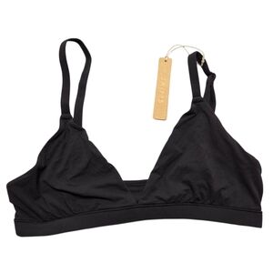 SKIMS FITS EVERYBODY TRIANGLE BRALETTE Wireless Bra Onyx Black Medium NWT